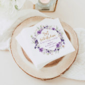 Wildblumen lila Butterfly küsst Geburtstag Serviette