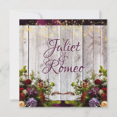 Wildblumen, Lila Hochzeitsfeiern und Nachtaufführu Einladung (Vorderseite)