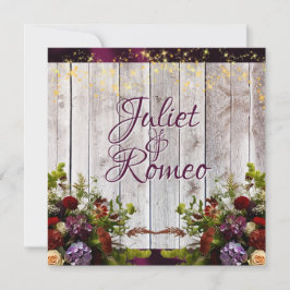 Wildblumen, Lila Hochzeitsfeiern und Nachtaufführu Einladung