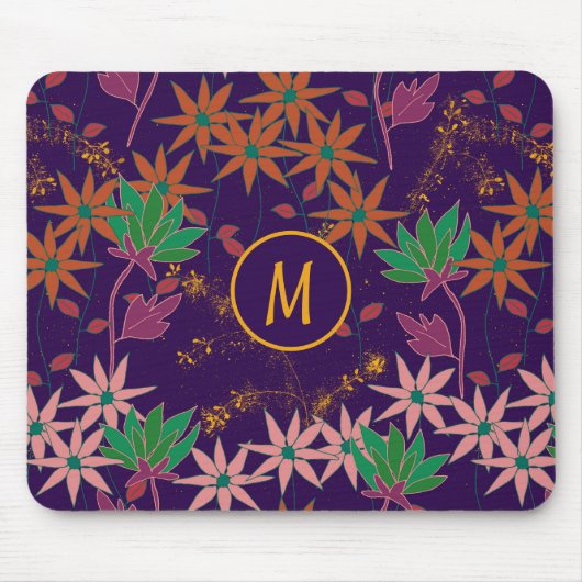 Wildblumen Lila Mousepad (Vorne)