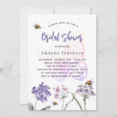 Wildblumen lila Rosa Schmetterling Brautparty Einladung (Vorderseite)