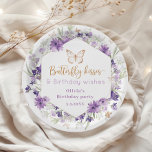 Wildblumen lila Schmetterling Geburtstag Willkomme Pappteller<br><div class="desc">Wildblumen lila Butterfly Geburtstag Willkommenspapier Teller. Matching-Elemente verfügbar.</div>
