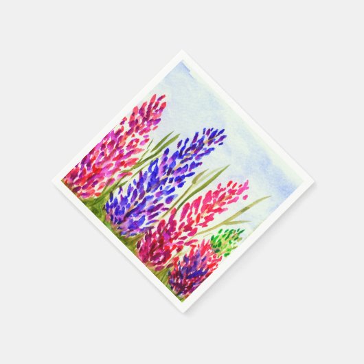 Wildblumen Lila Serviette (Ecke)