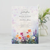 Wildblumen Lilac Garden Brautparty Einladung (Stehend Vorderseite)
