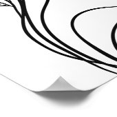 Wildblumen Linien Schwarz und Weiß Botanische Poster (Ecke)