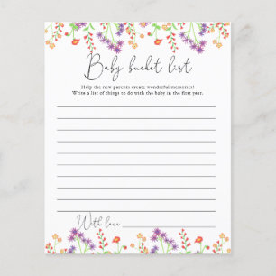 Wildblumen Liste der Baby-Schaufeln