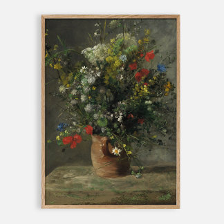Wildblumen. Lose Zusammensetzung. Öl Vintag Poster