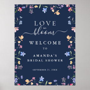 Wildblumen Love in Bloom Brautparty Willkommen Poster