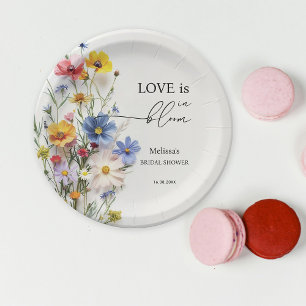 Wildblumen Love is in Bloom Brautparty Pappteller