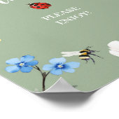 Wildblumen-Lovebug-Baby-Shower-Drinks-Party-Schild Poster (Ecke)
