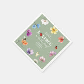 Wildblumen Lovebug Baby Shower Papier Serviette (Ecke)