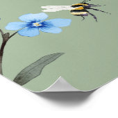 Wildblumen Lovebug Baby Shower Willkommensschild Poster (Ecke)