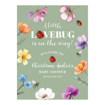Wildblumen Lovebug Baby Shower Willkommensschild