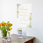 Wildblumen Luxus Willkommensschild für Hochzeiten Foliendrucke (Ablage(Küche))