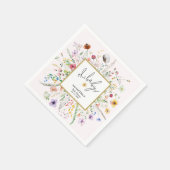 Wildblumen Mädchen Baby Shower Pink Serviette (Ecke)