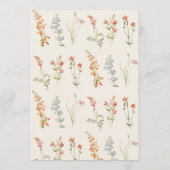 Wildblumen Mädchen Taufe Blumen Aquarell Einladung (Rückseite)