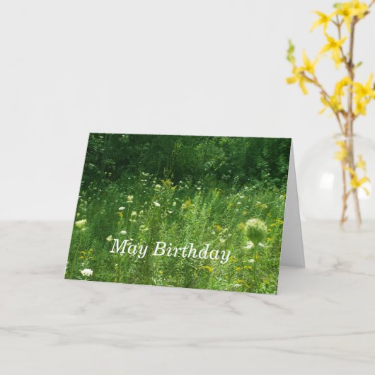 Wildblumen-Mai Geburtstag Karte (Gelbe Blume)