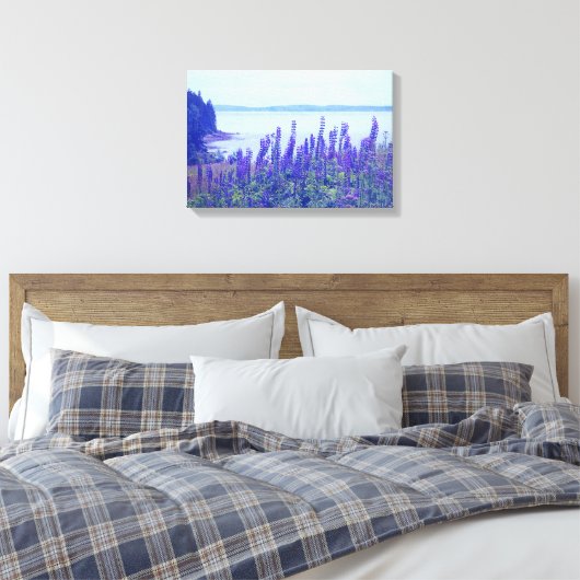 Wildblumen Maine Lupine-Blume Leinwanddruck (Insitu (Schlafzimmer))