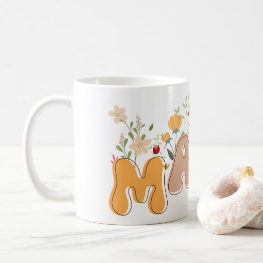 Wildblumen Mama Boho Tasse (Mit Donut)