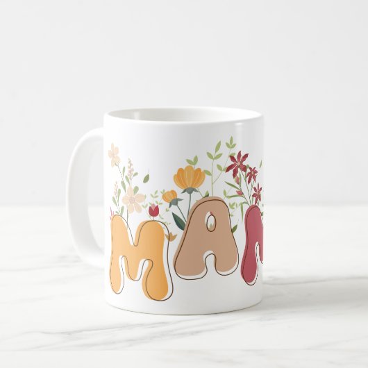 Wildblumen Mama Boho Tasse (Vorderseite Links)