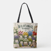 Wildblumen-Markt Blumen-Tasche Tasche (Rückseite)
