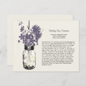 Wildblumen & Mason Jar Wedding Route Begleitkarte (Vorne/Hinten)