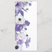 Wildblumen Mauve Lila Wedding Menu Menükarte (Rückseite)
