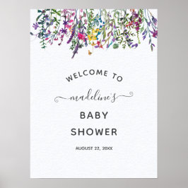 Wildblumen Meadow Baby Dusche Willkommenspender Poster