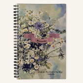 Wildblumen Meadow Confucius Zitat Pink Journal Notizblock (Vorderseite)