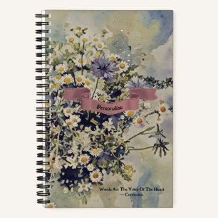Wildblumen Meadow Confucius Zitat Pink Journal Notizblock