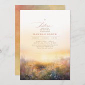 Wildblumen Meadow Elegante Sommertaufe Einladung (Vorne/Hinten)