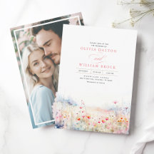 Wildblumen Meadow Soft Pastel Boho Wedding Foto