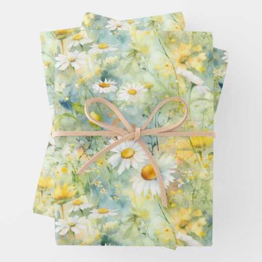 Wildblumen Meadow Summer Foliage Boho Modern Geschenkpapier Set (Beispiel)
