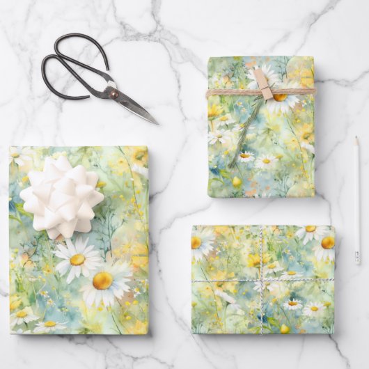 Wildblumen Meadow Summer Foliage Boho Modern Geschenkpapier Set (Vorderseite)