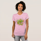Wildblumen Medley auf rosa Shirt (Vorne ganz)