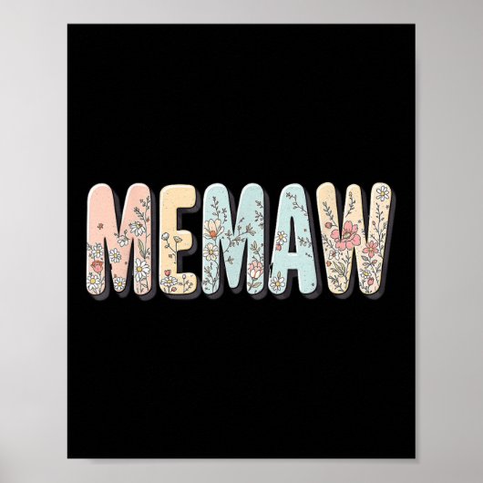 Wildblumen Memaw Florale Muttertag Memaw Poster (Vorne)