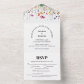 Wildblumen Menü Auswahl Probe Abendessen All In One Einladung (Innen Boden)