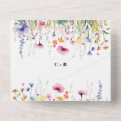 Wildblumen Menü Auswahl Probe Abendessen All In One Einladung (Rückseite)