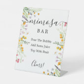 Wildblumen Mimosa Bar Sign Sockelschild (Vorderseite)