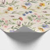 Wildblumen Minimalistisch Boho Floral Geschenkpapier (Ecke)