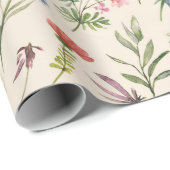 Wildblumen Minimalistisch Boho Floral Geschenkpapier (Rolleneckpunkt)