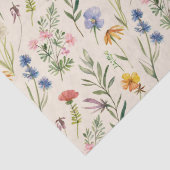 Wildblumen Minimalistisch Boho Floral Seidenpapier (Detail)