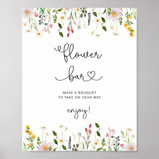 Wildblumen minimalistische Blume Bar Poster (Vorne)