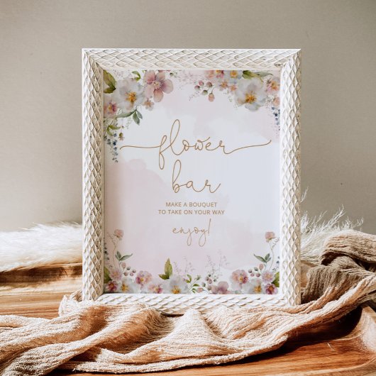 Wildblumen-minimalistische Blume Bar Poster