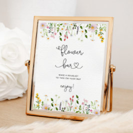 Wildblumen minimalistische Blume Bar Poster