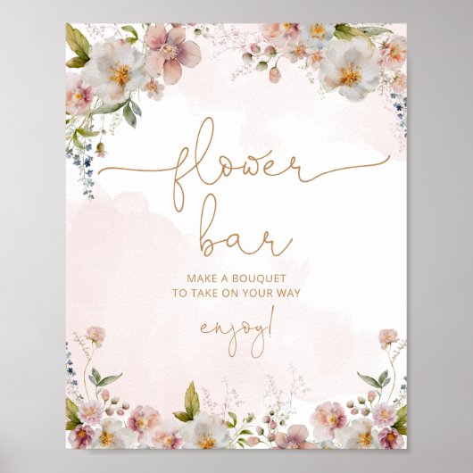 Wildblumen-minimalistische Blume Bar Poster (Vorne)