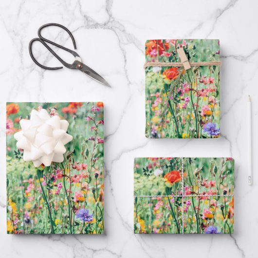 Wildblumen Mischung von Blume Foto Geschenkpapier Set (Vorderseite)