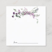 Wildblumen mit Aquarellfarbe Lavendeldatum Nachtka Quadratische Visitenkarte (Rückseite)