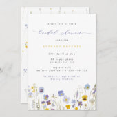 Wildblumen mit blauen und gelben Stiefmütterchen B Einladung (Vorne/Hinten)