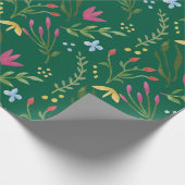 Wildblumen mit Blumenfarbe Rosa Blauer Gaumen Geschenkpapier (Ecke)